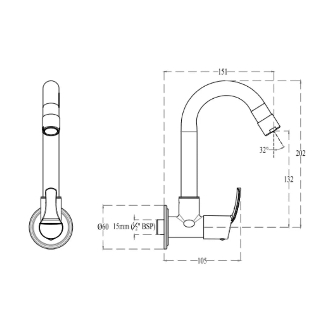 Cera Table Mounted Regular Basin Tap Vivana F2014104 - Chrome