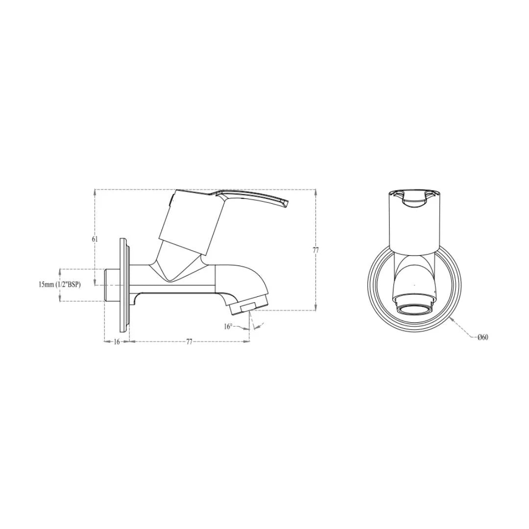 Cera WC Area Bib Tap Vivana F2014151 - Chrome