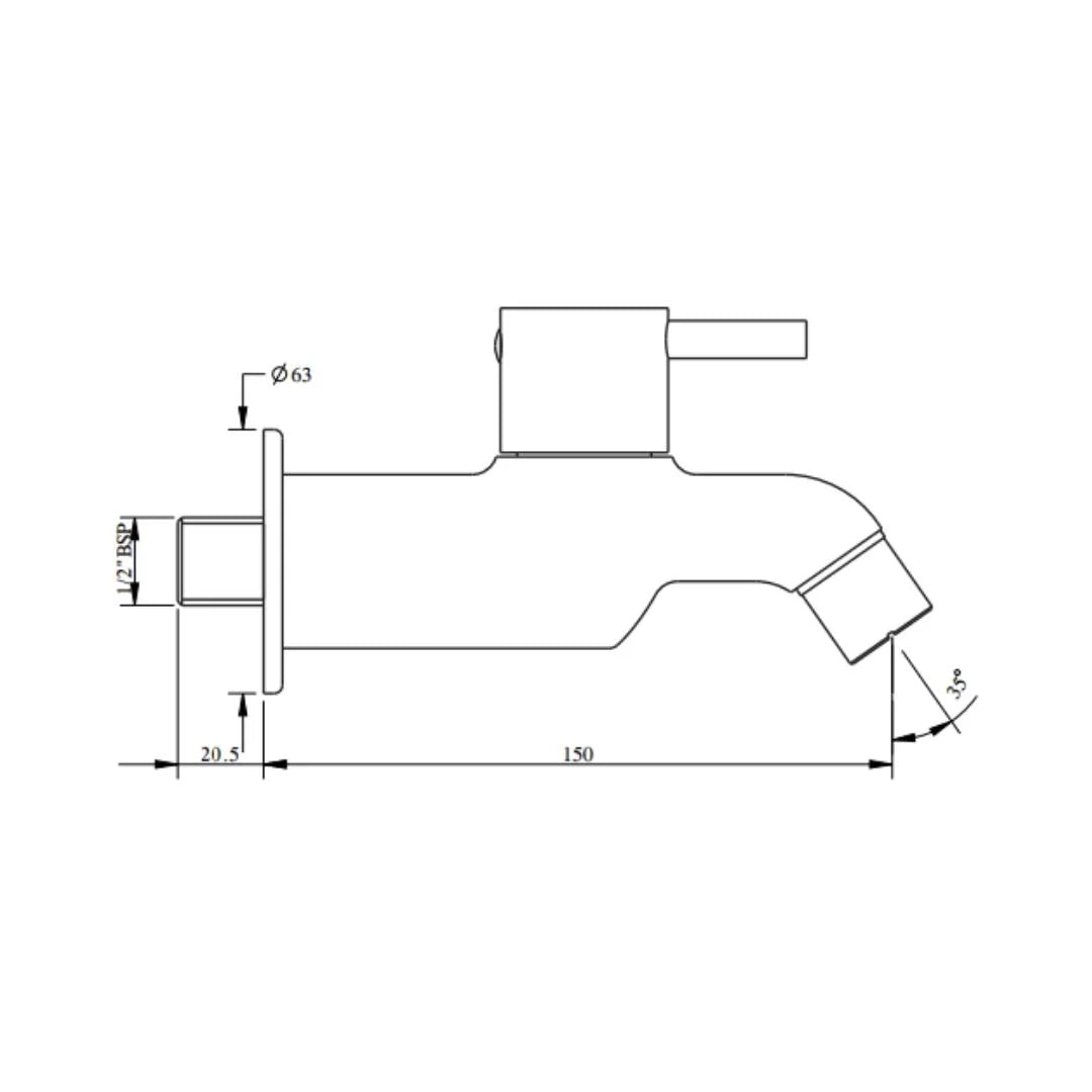 Hindware WC Area Bib Tap Flora F280002 - Chrome