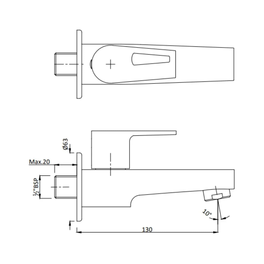 Hindware WC Area Bib Tap Amazon F320004 - Chrome