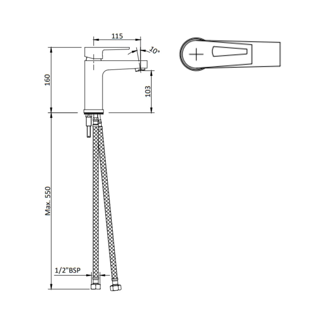 Hindware Table Mounted Regular Basin Mixer Amazon F320011 - Chrome