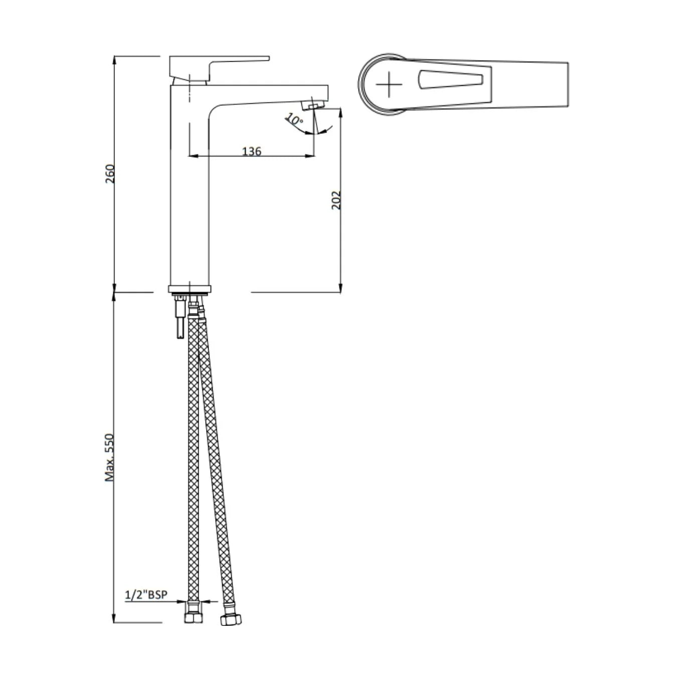 Hindware Table Mounted Tall Boy Basin Mixer Amazon F320012 - Chrome