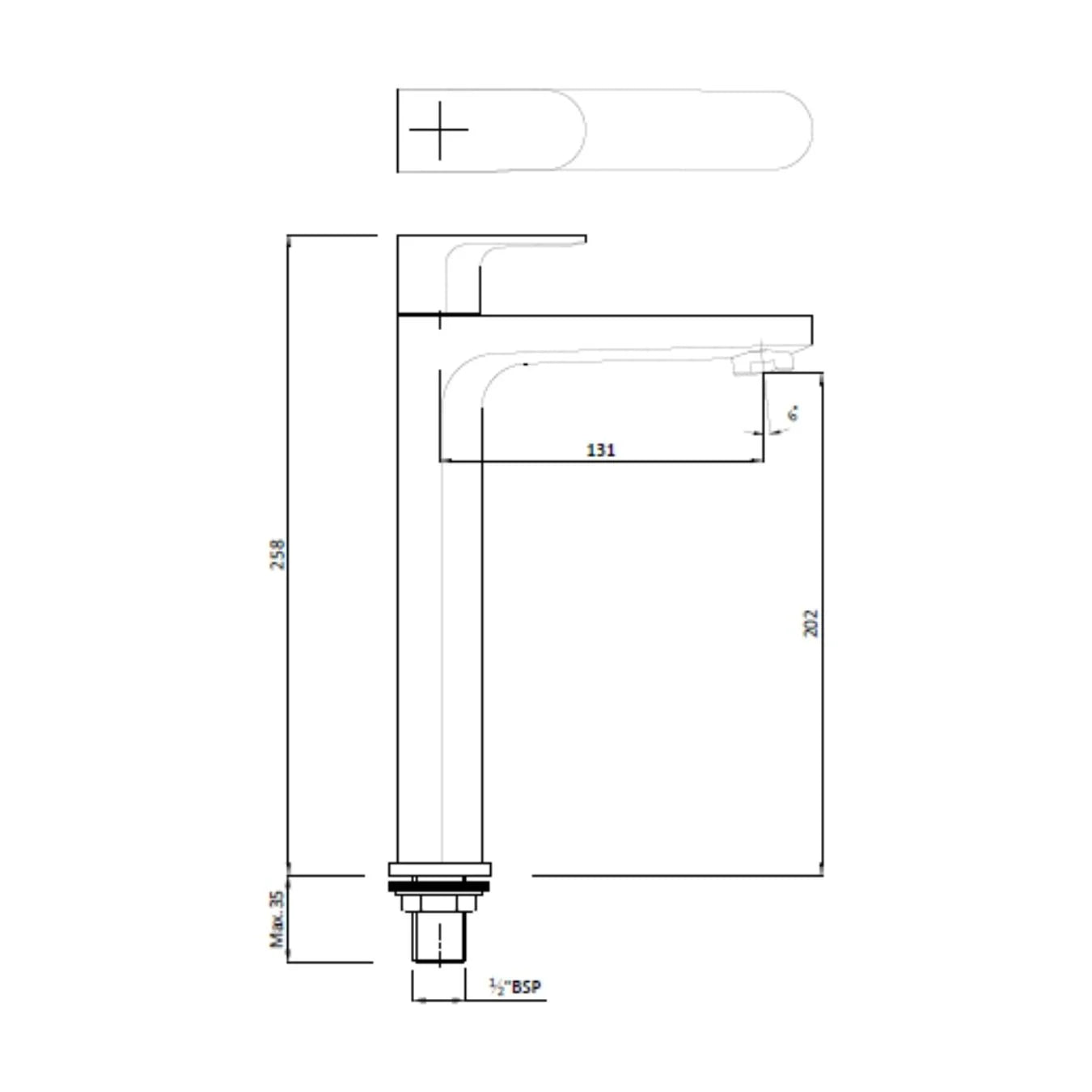 Hindware Table Mounted Tall Boy Basin Tap Elegance F340002 - Chrome