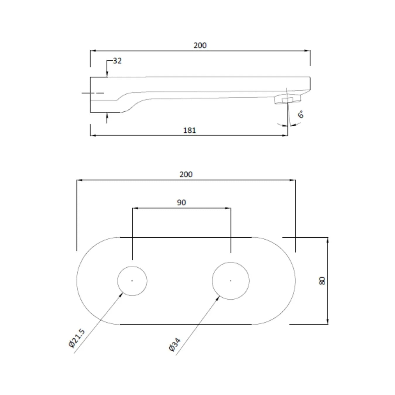 Hindware Wall Mounted Basin Mixer Elegance F340022 - Chrome
