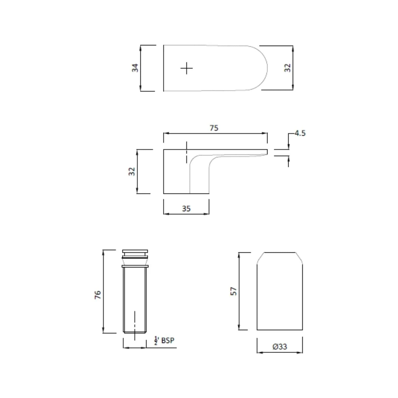 Hindware Wall Mounted Basin Mixer Elegance F340022 - Chrome