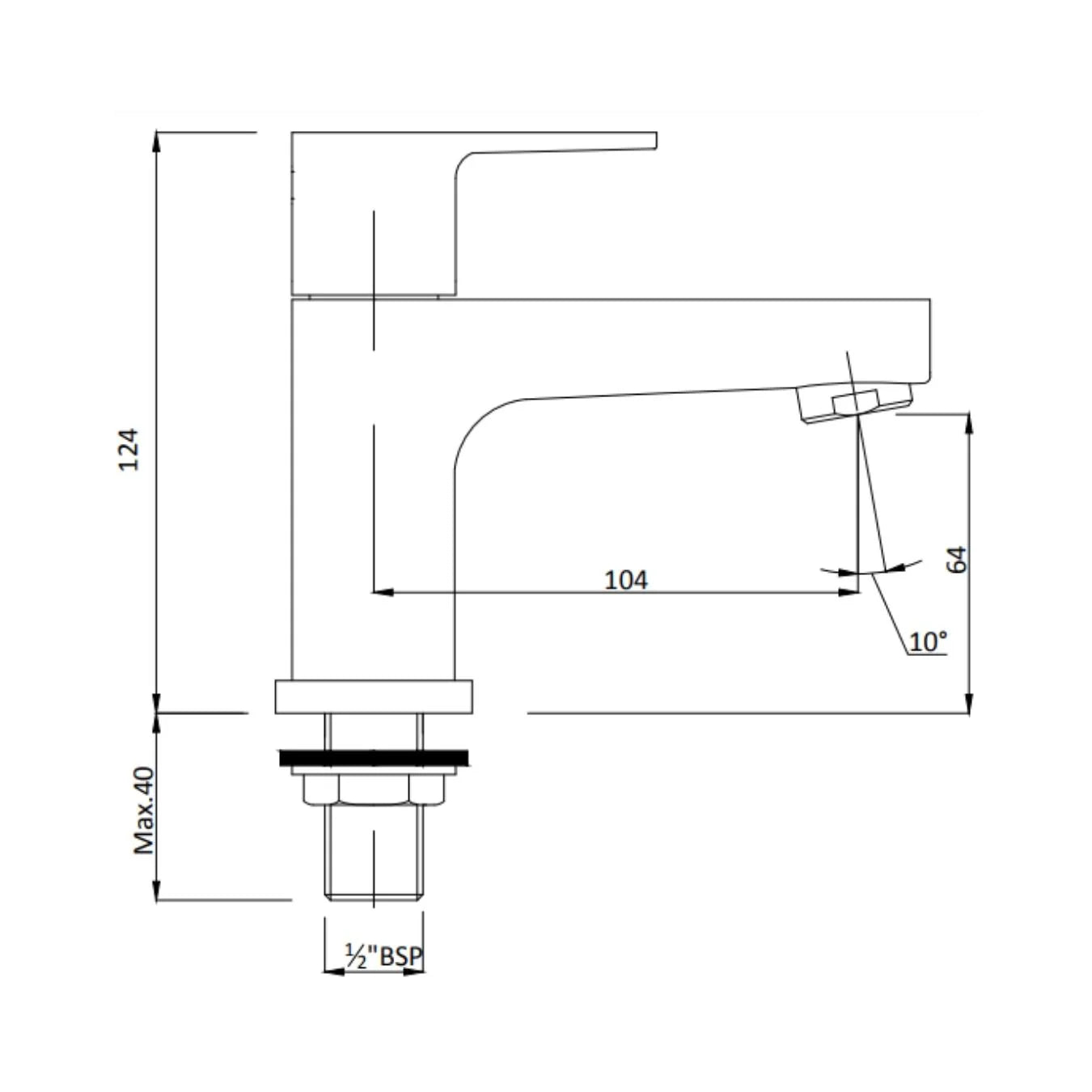 Hindware Table Mounted Regular Basin Tap Element F360001 - Chrome