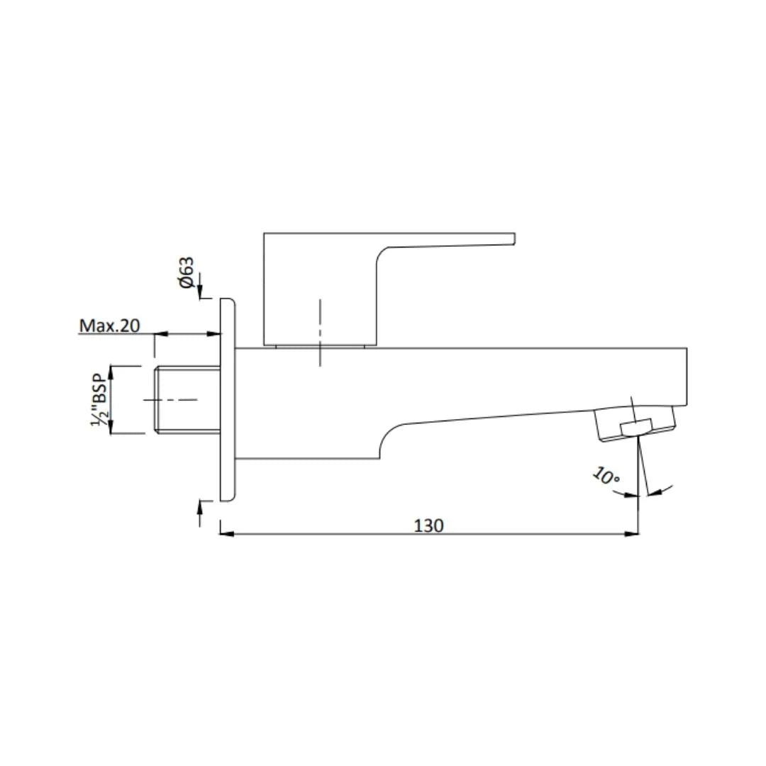 Hindware WC Area Bib Tap Element F360004 - Chrome