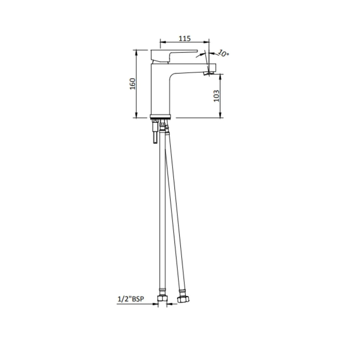 Hindware Table Mounted Regular Basin Mixer Element F360011 - Chrome