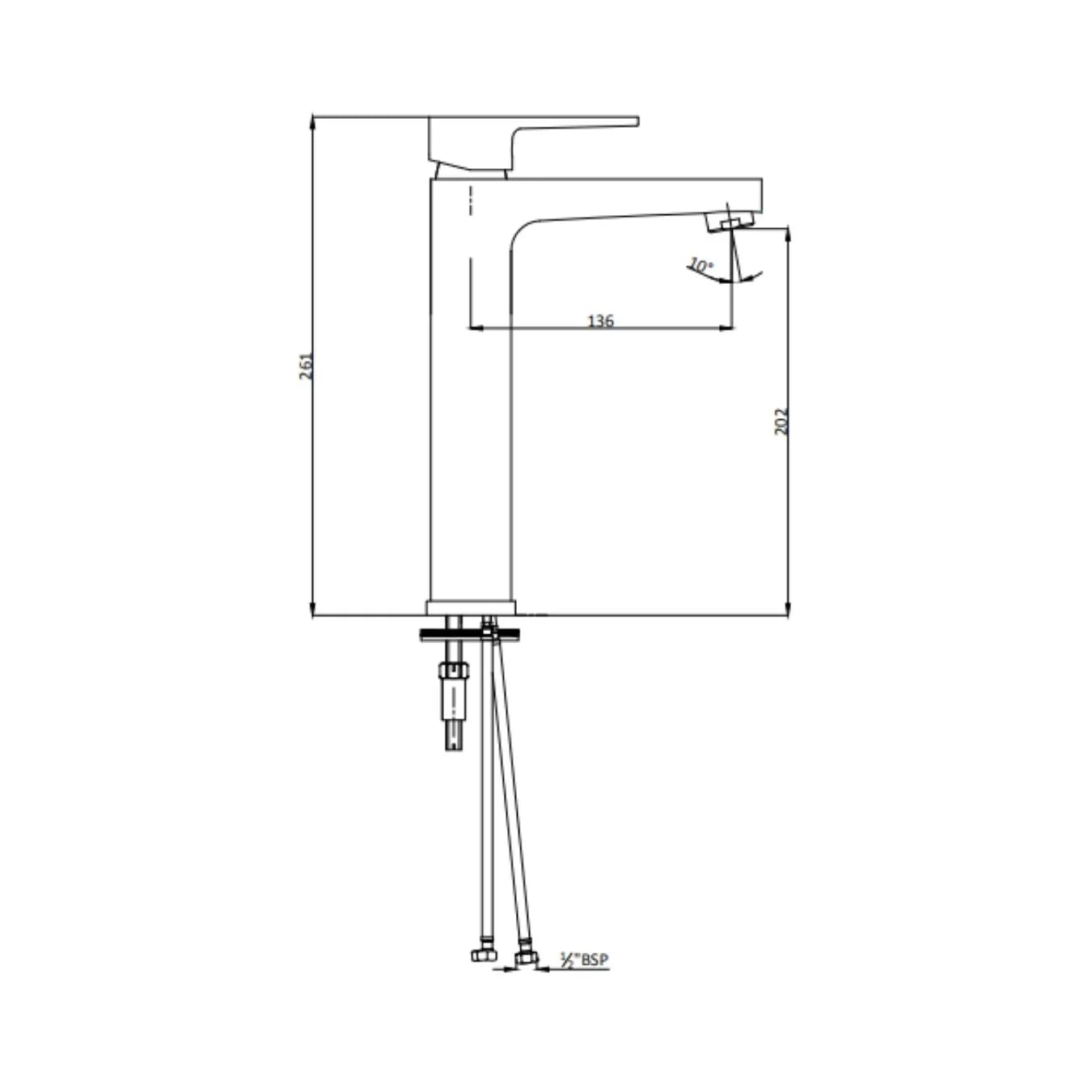 Hindware Table Mounted Tall Boy Basin Mixer Element F360012 - Chrome