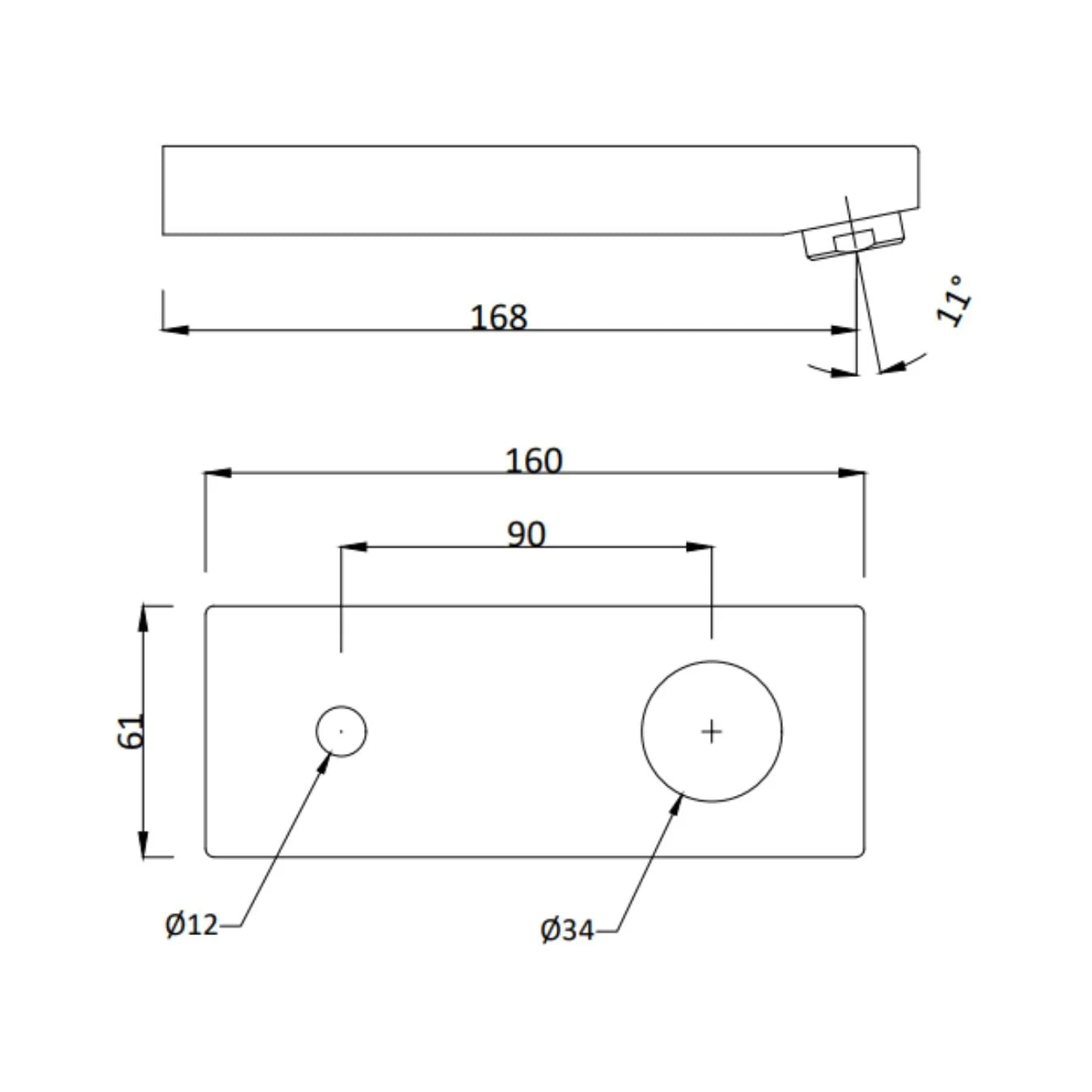 Hindware Wall Mounted Basin Mixer Element F360022 - Chrome