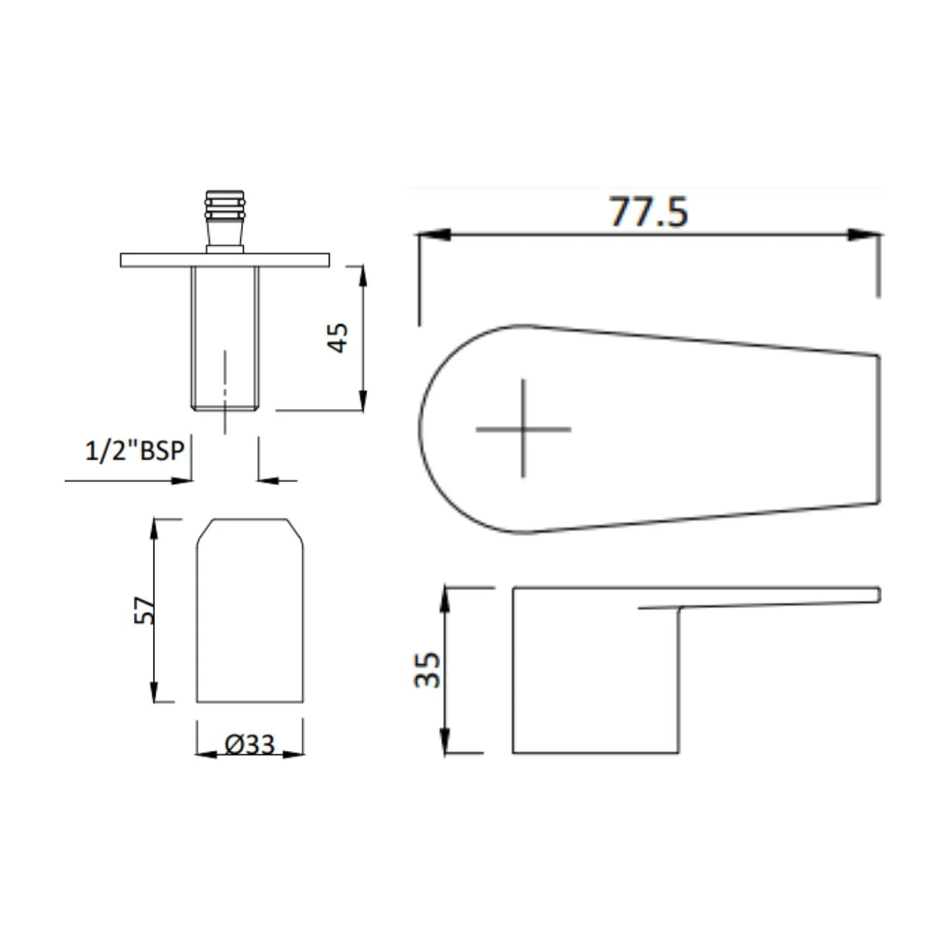 Hindware Wall Mounted Basin Mixer Element F360022 - Chrome