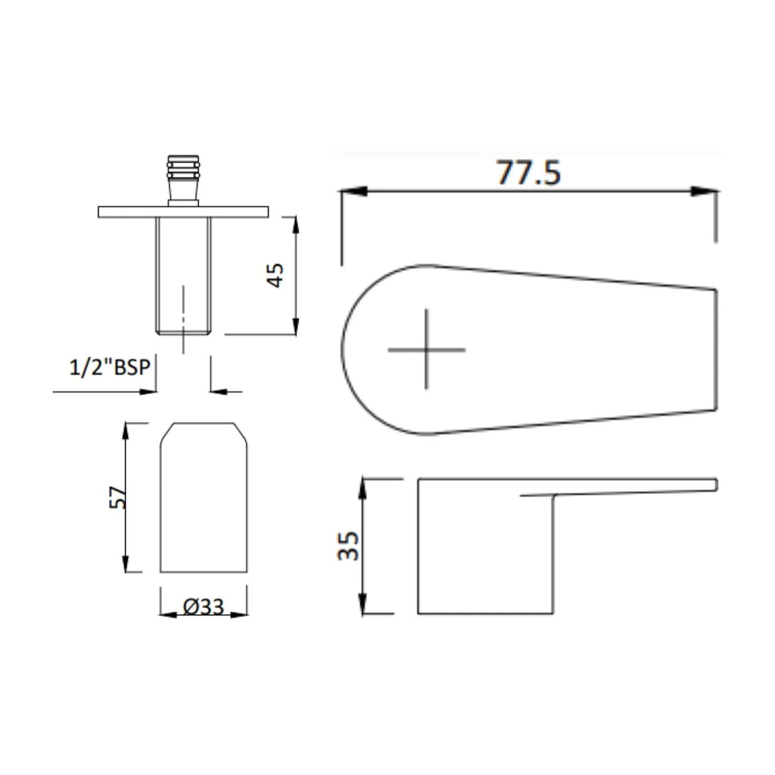 Hindware Wall Mounted Basin Mixer Element F360022 - Chrome
