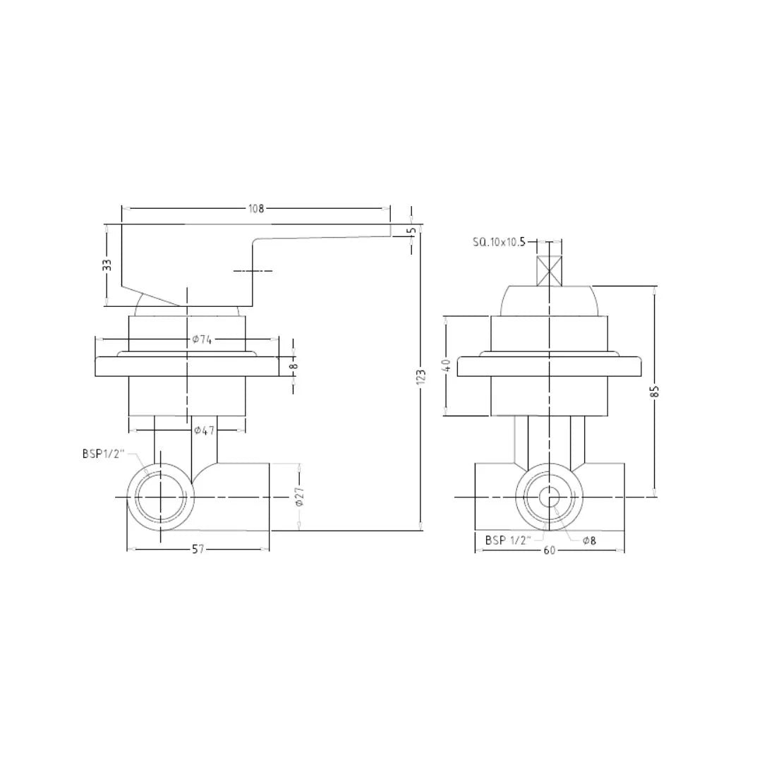 Hindware 1 Way Diverter Element F360039 - Chrome Finish