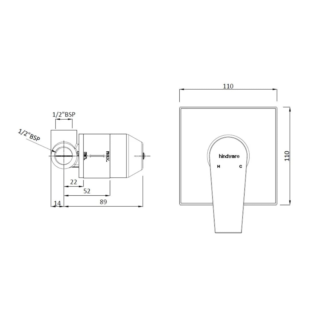 Hindware 1 Way Diverter Element F360053 - Chrome Finish