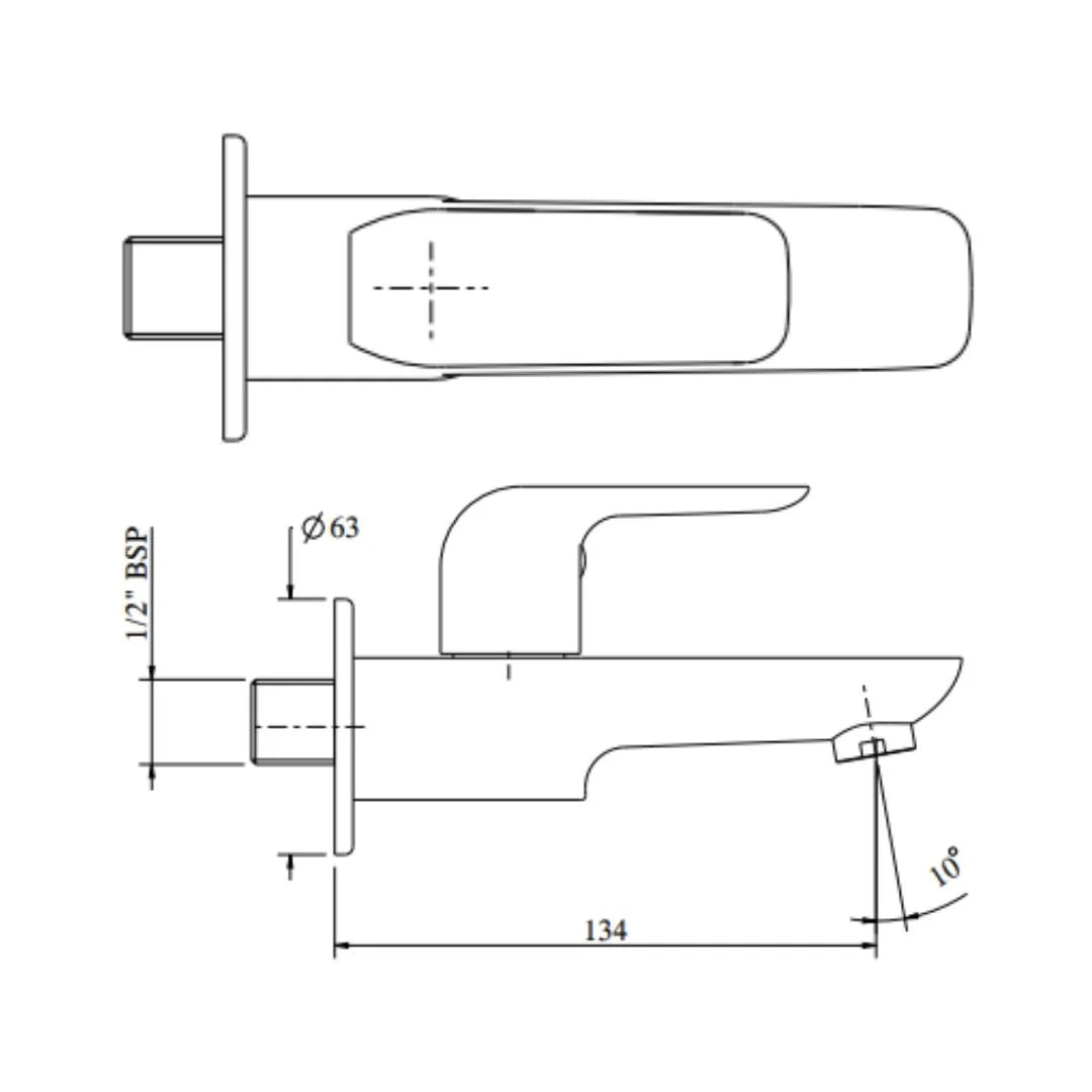 Hindware WC Area Bib Tap Fluid F400002 - Chrome