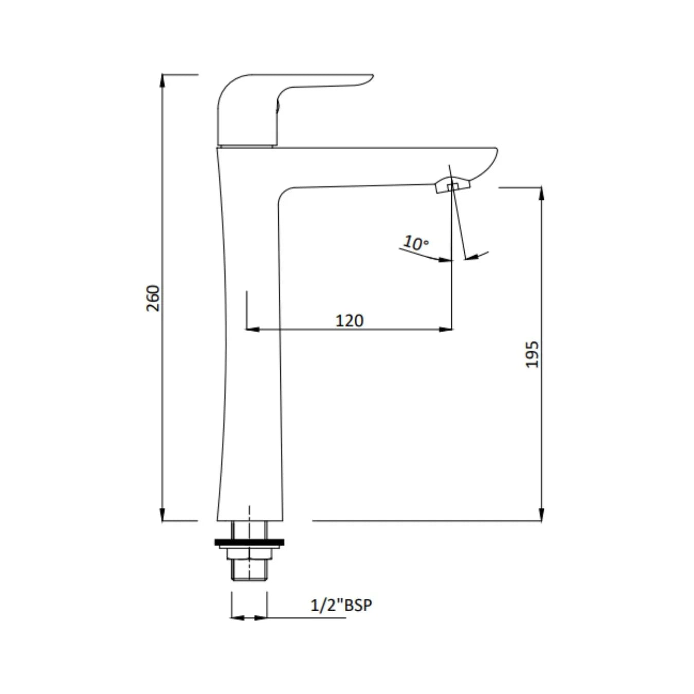 Hindware Table Mounted Tall Boy Basin Tap Fluid F400005 - Chrome
