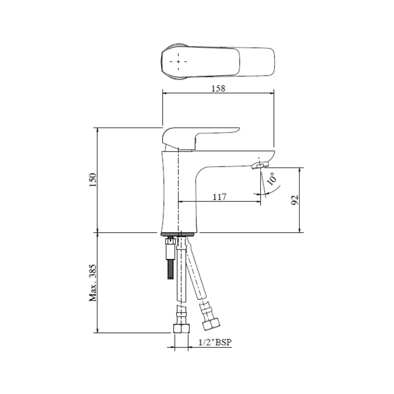 Hindware Table Mounted Regular Basin Mixer Fluid F400009 - Chrome