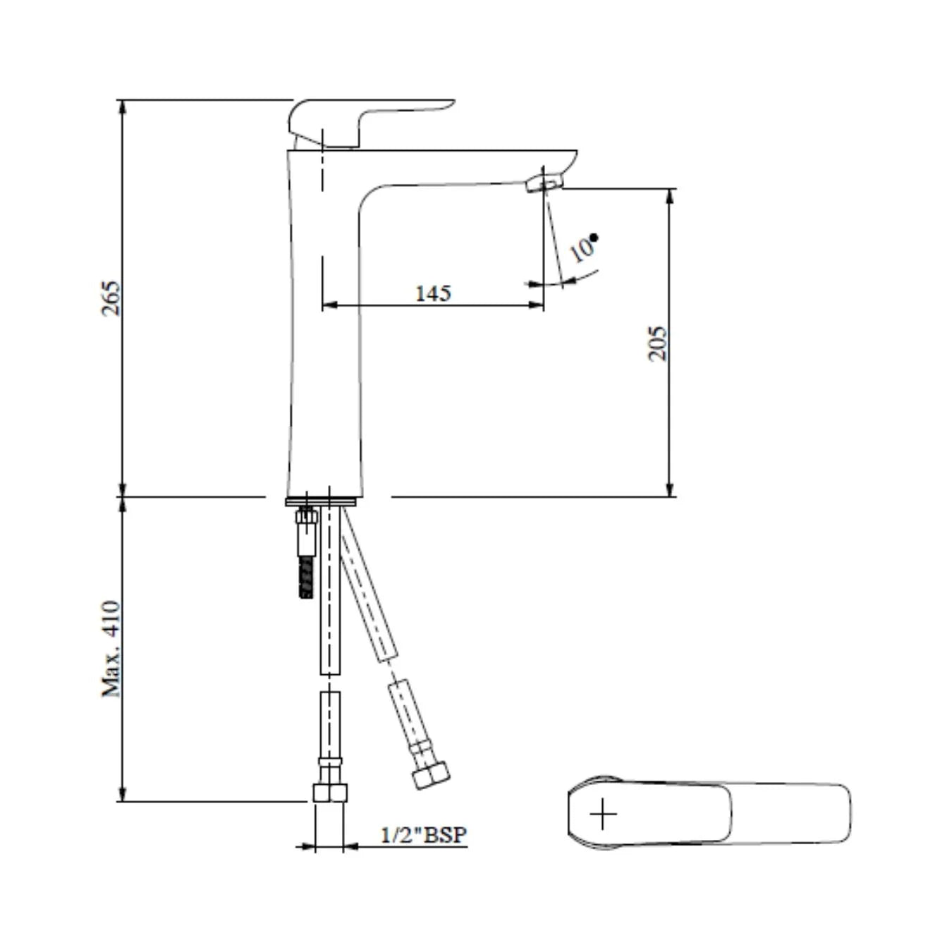 Hindware Table Mounted Tall Boy Basin Mixer Fluid F400014 - Chrome