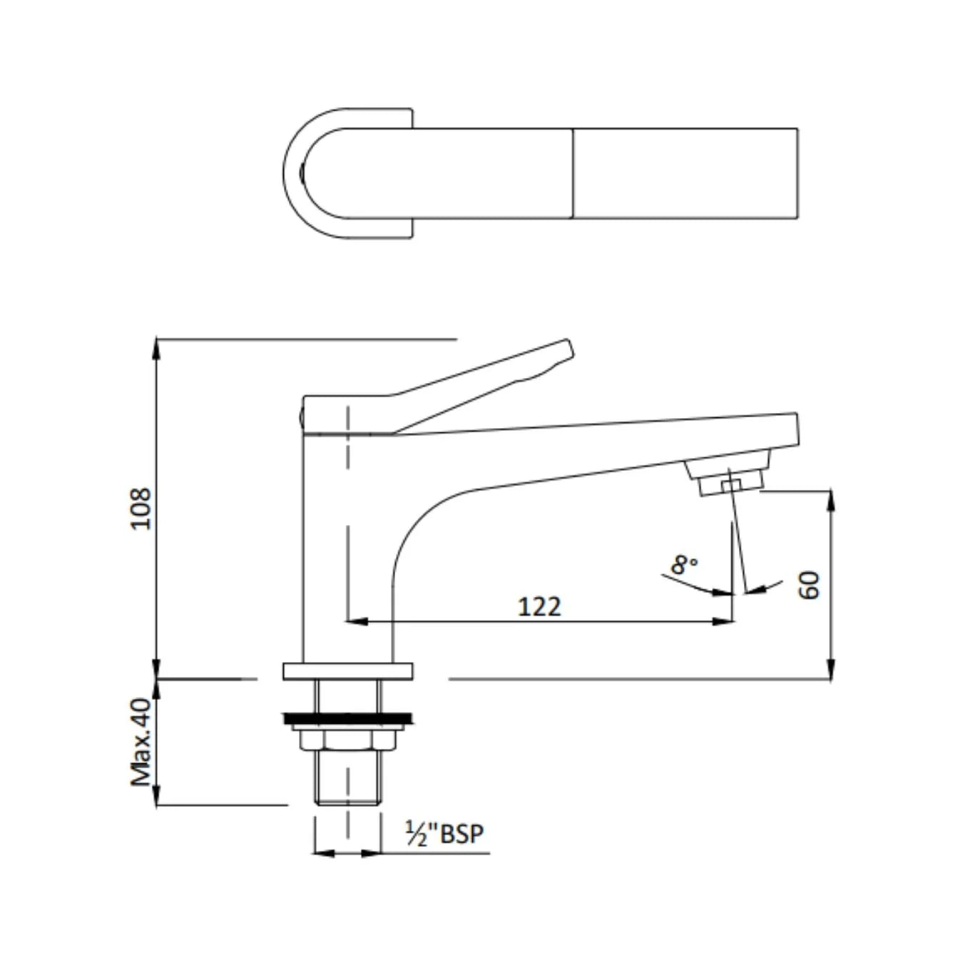 Hindware Table Mounted Regular Basin Tap Edge F410001 - Chrome