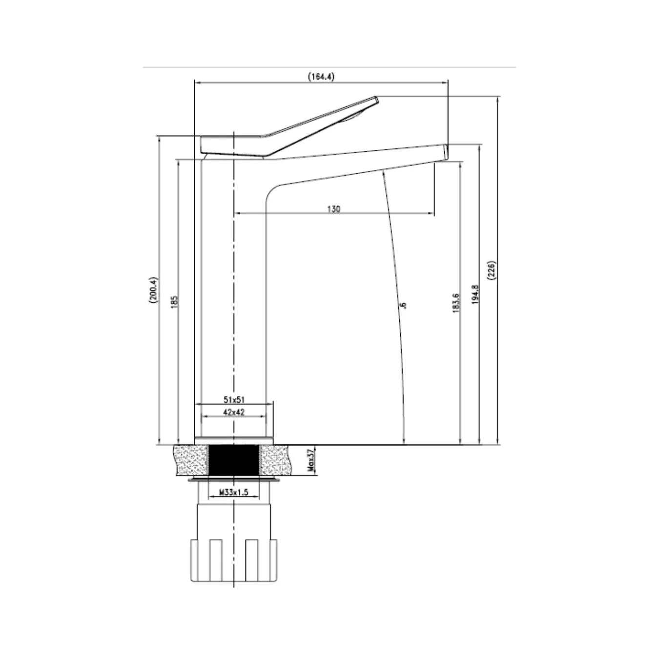 Hindware Table Mounted Tall Boy Basin Mixer Edge F410012 - Chrome