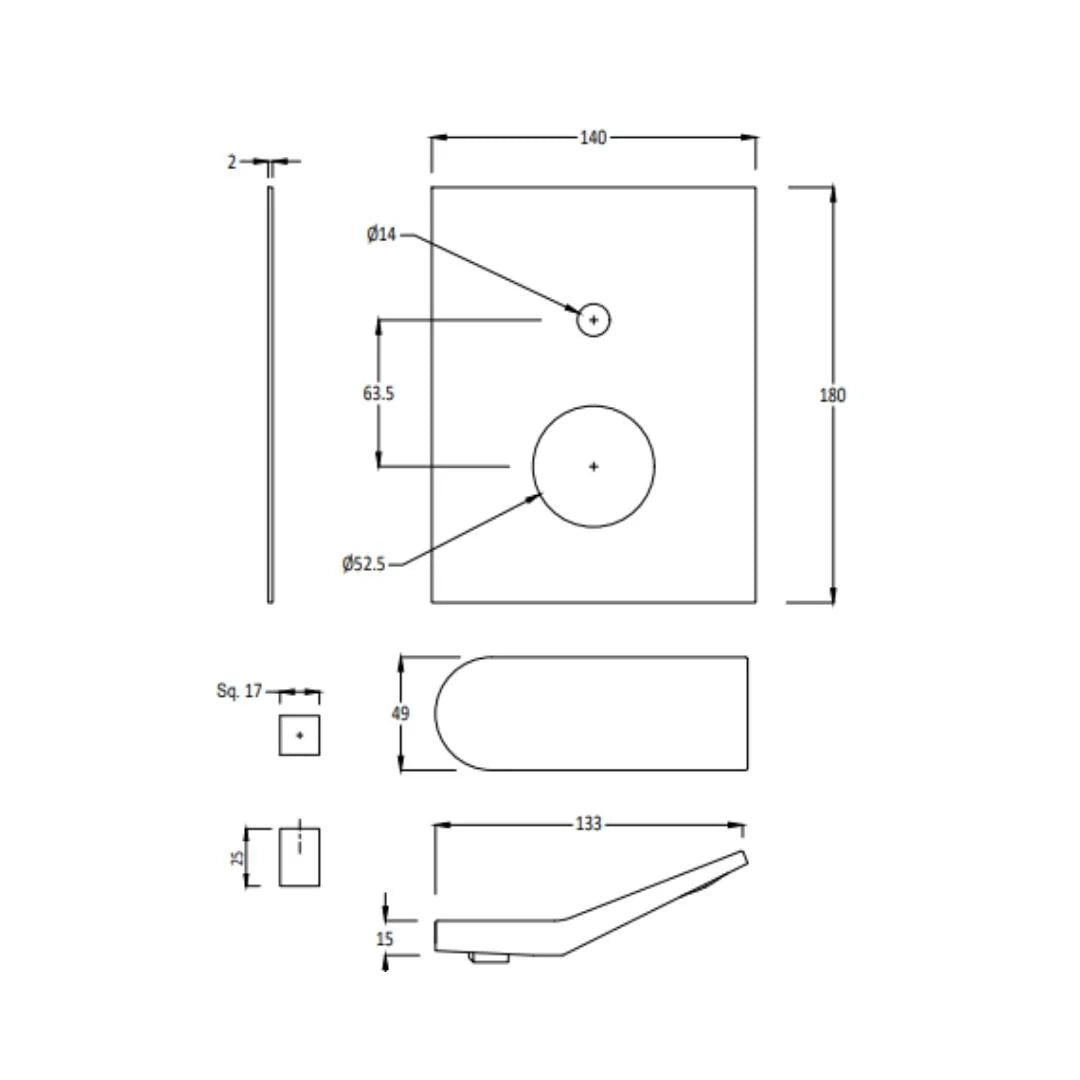 Hindware 2 Way Diverter Edge F410015 - Chrome Finish