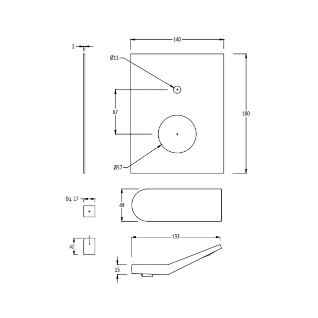 Hindware 2 Way Diverter Edge F410016 - Chrome Finish