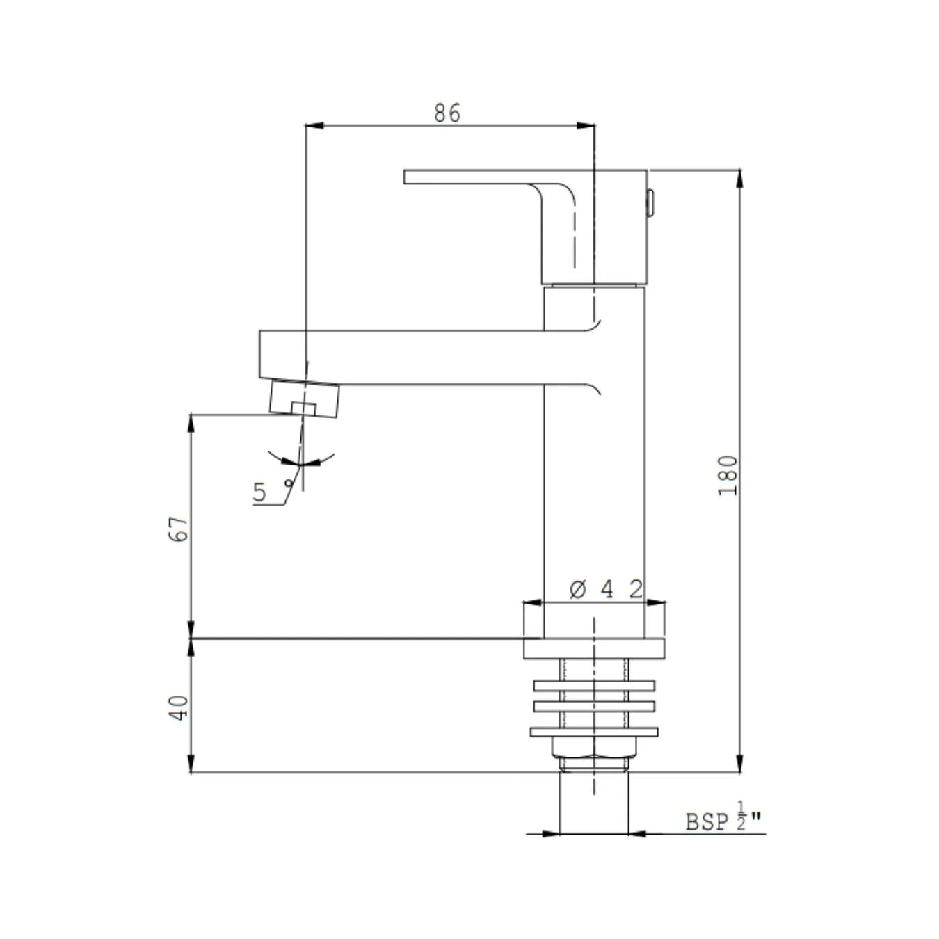 Hindware Table Mounted Regular Basin Tap Cora F440001 - Chrome