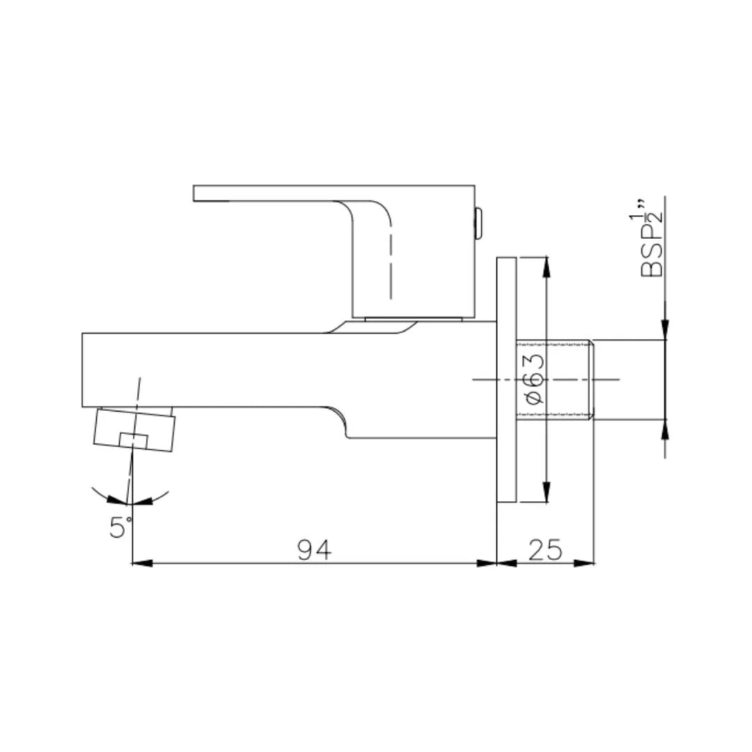 Hindware WC Area Bib Tap Cora F440003 - Chrome
