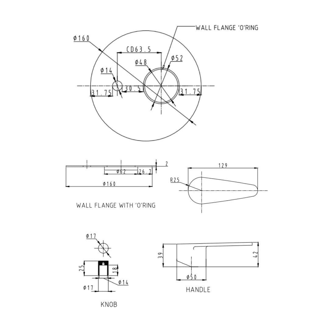 Hindware 2 Way Diverter Cora F440015 - Chrome Finish