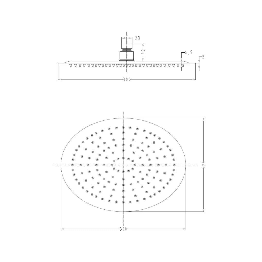 Hindware Single Flow Overhead Shower Urban Collection F450020 - Stainless Steel