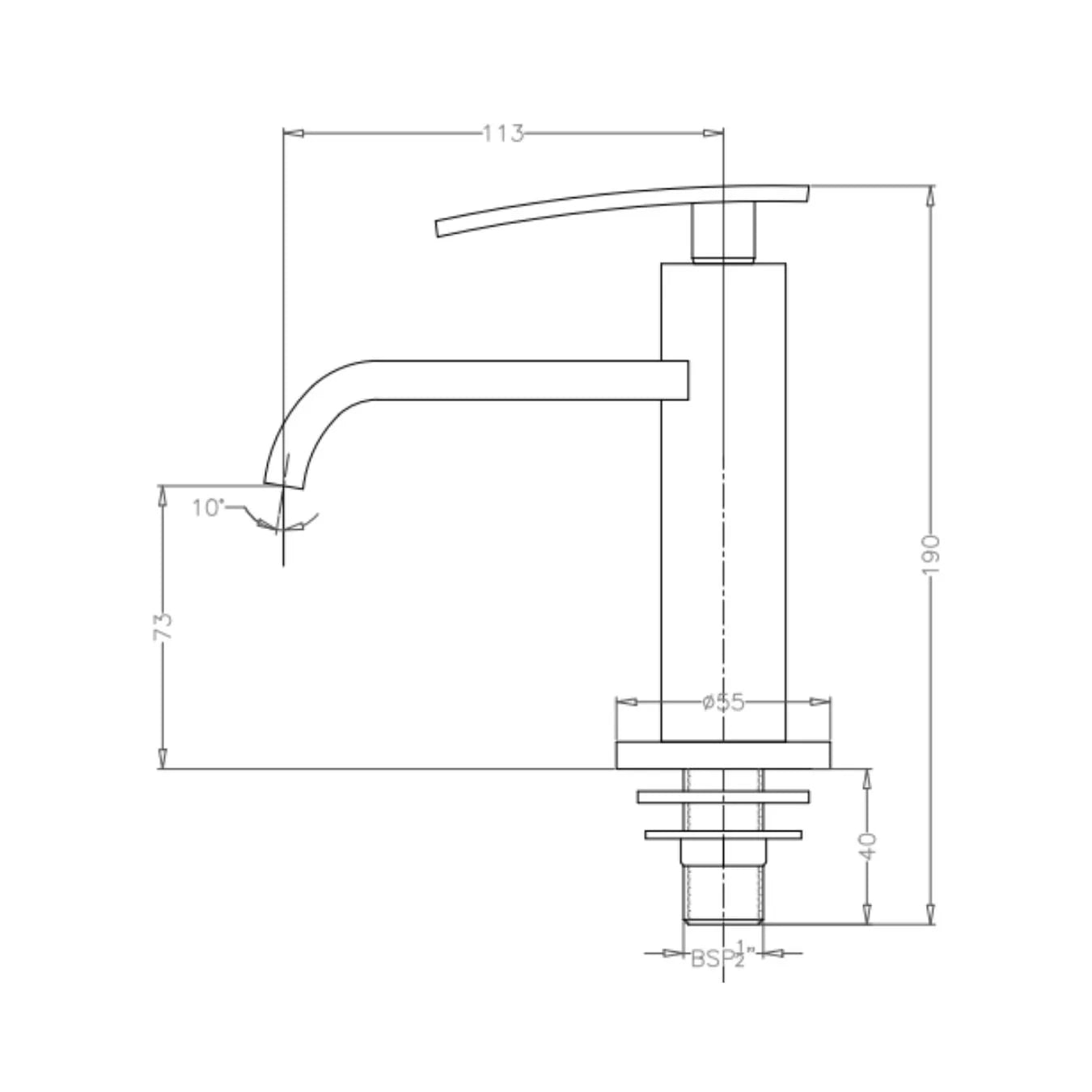 Hindware Table Mounted Regular Basin Tap Armada F460001 - Chrome