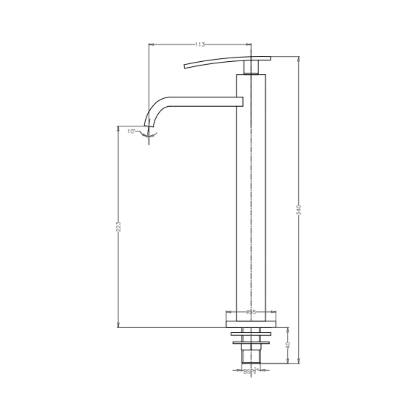 Hindware Table Mounted Tall Boy Basin Tap Monroe F460002 - Chrome