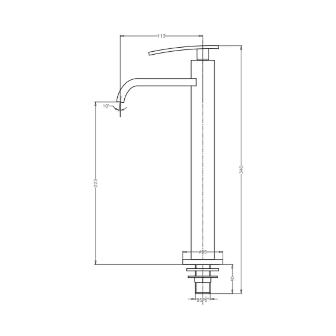 Hindware Table Mounted Tall Boy Basin Tap Monroe F460002 - Chrome