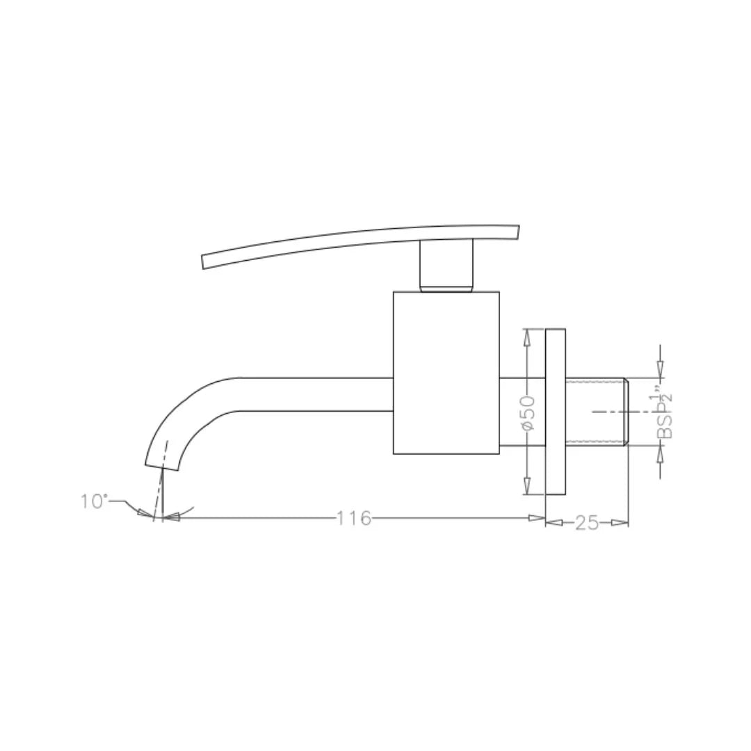 Hindware WC Area Bib Tap Monroe F460003 - Chrome