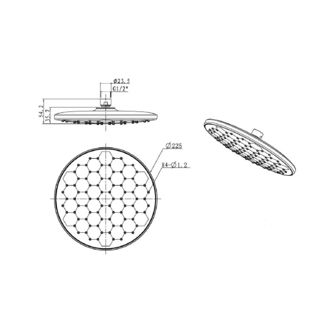 Hindware Single Flow Overhead Shower Urban Collection F500008 - Chrome