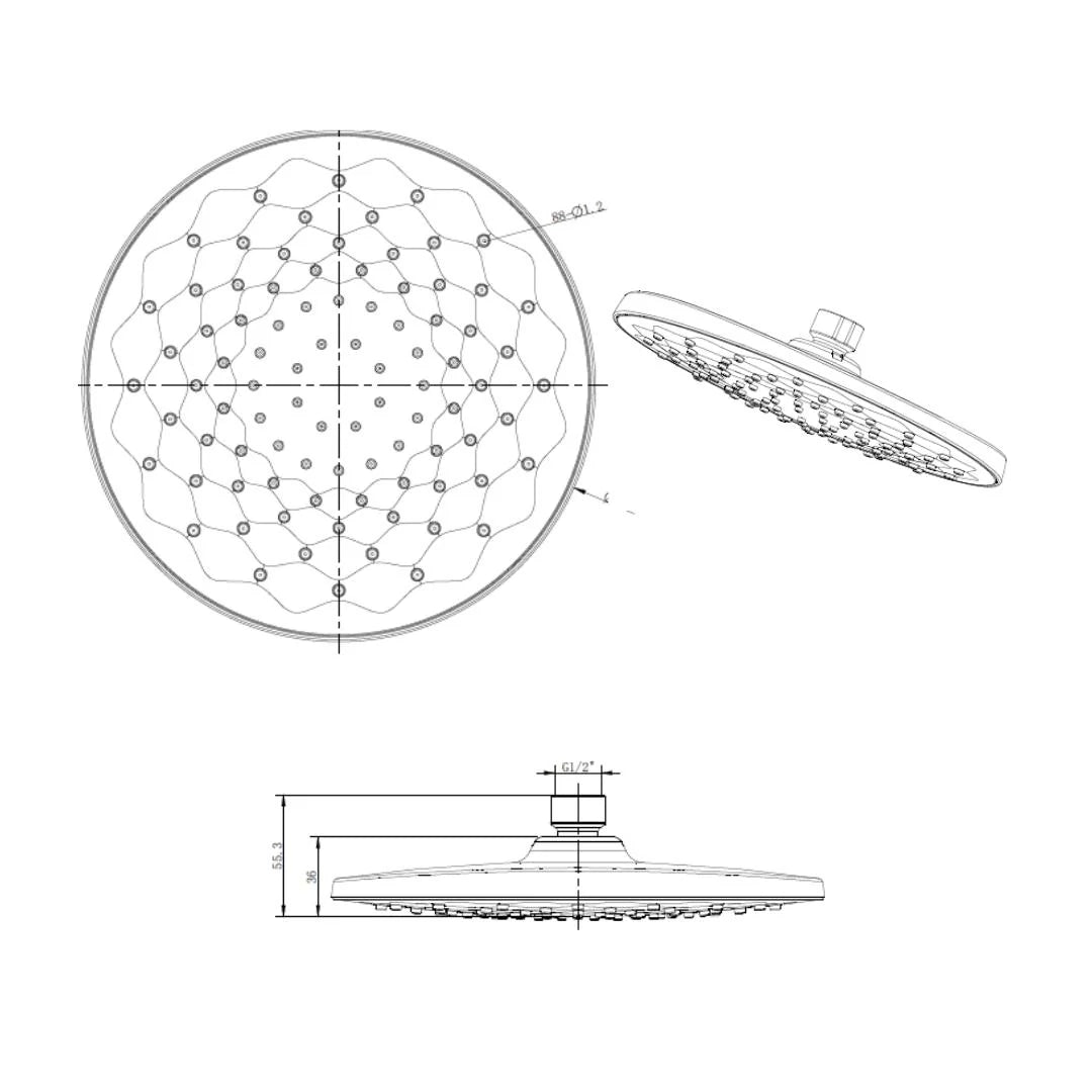 Hindware Single Flow Overhead Shower Urban Collection F500010 - Chrome