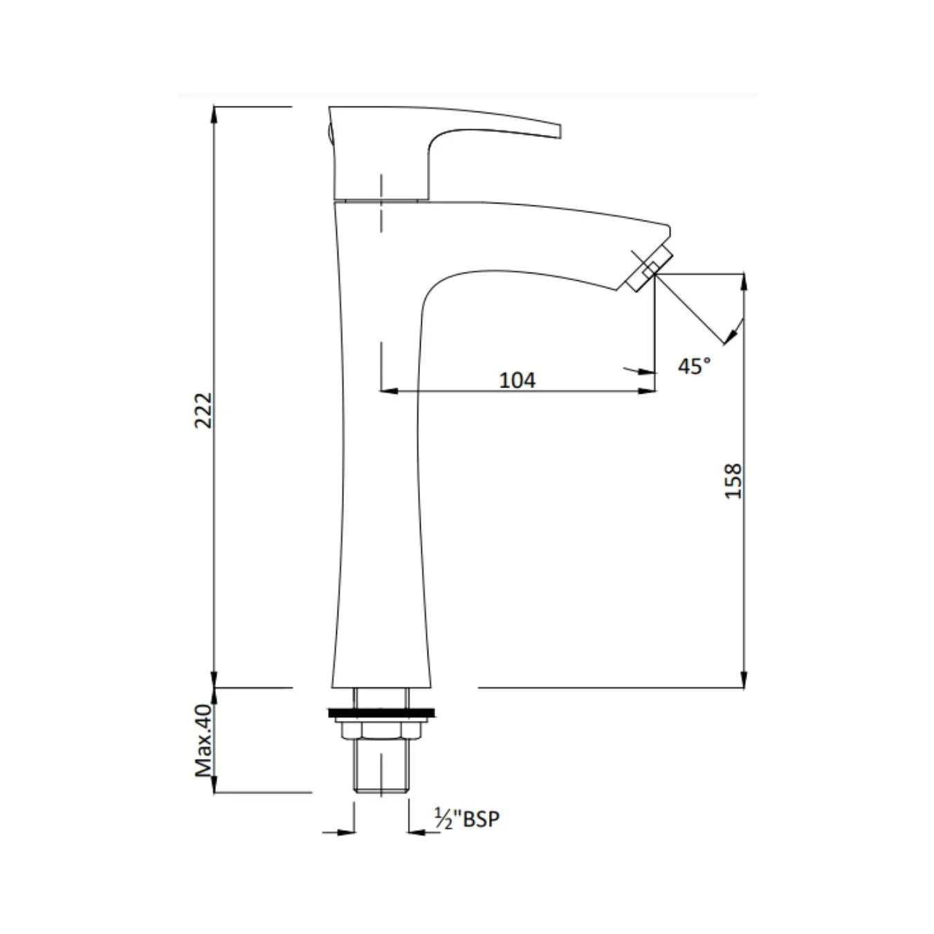 Hindware Table Mounted Tall Boy Basin Tap Avior F520002 - Chrome