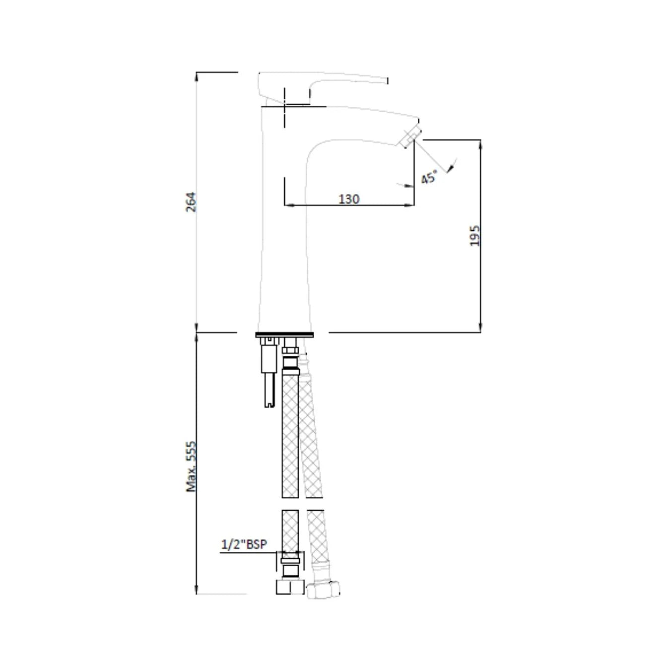 Hindware Table Mounted Tall Boy Basin Mixer Avior F520012 - Chrome