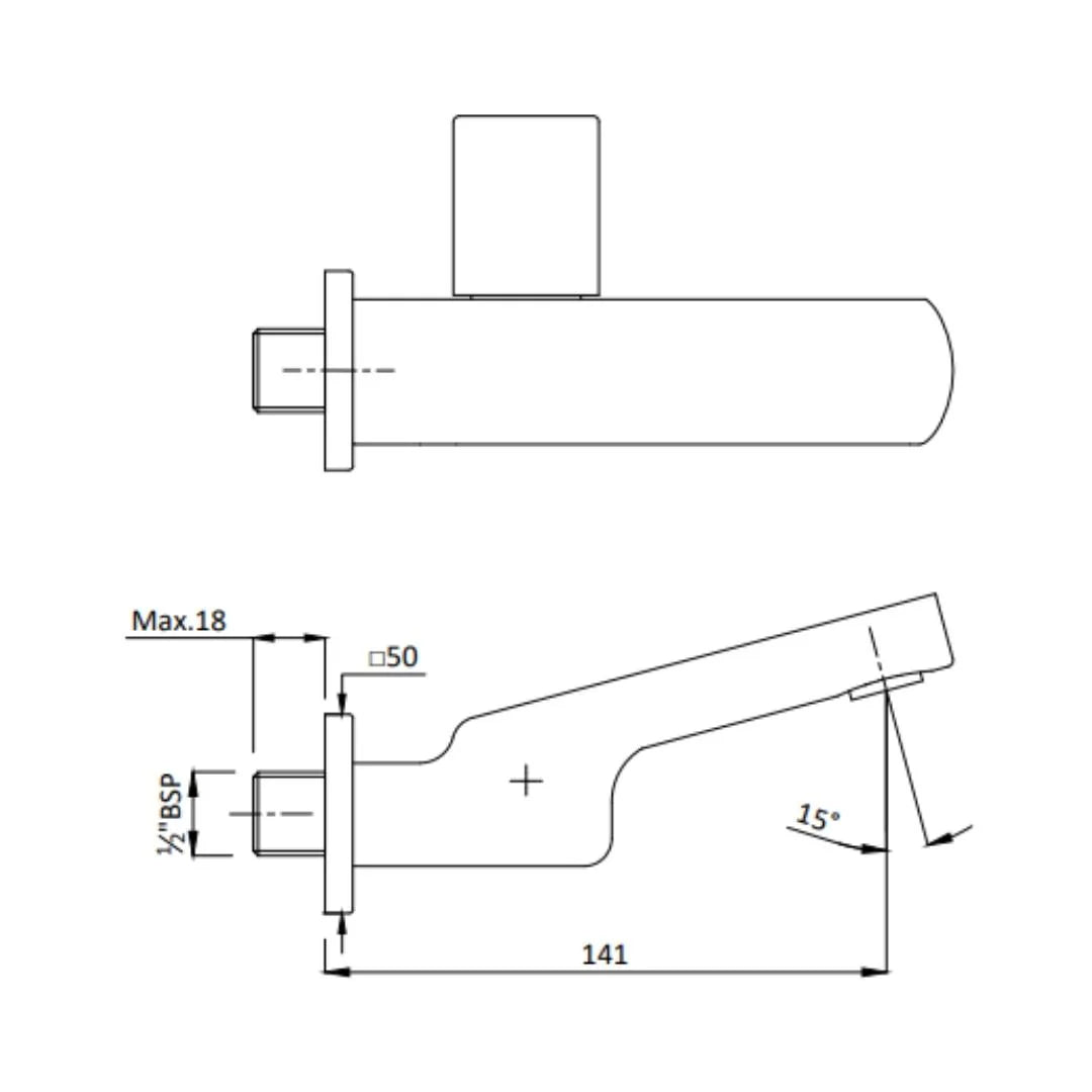Hindware WC Area Bib Tap Starc F530041 - Chrome