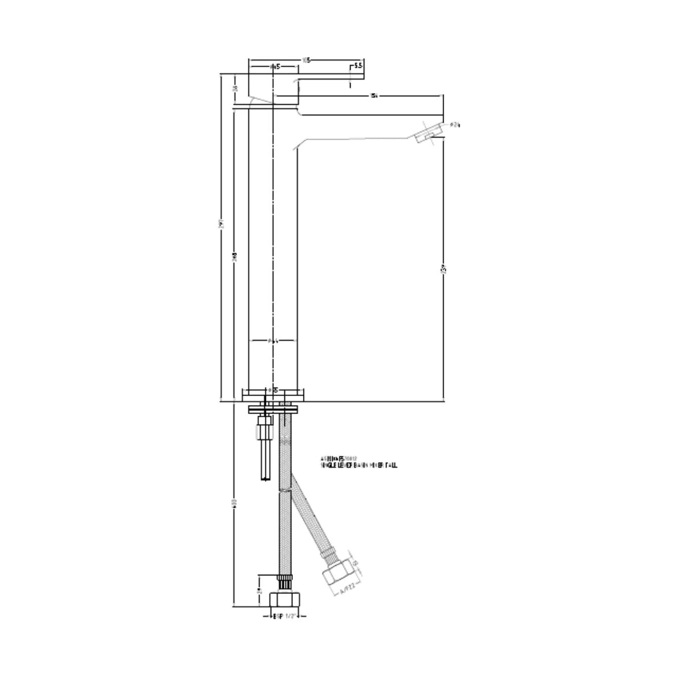 Hindware Table Mounted Tall Boy Basin Mixer Elegance F570012 - Chrome