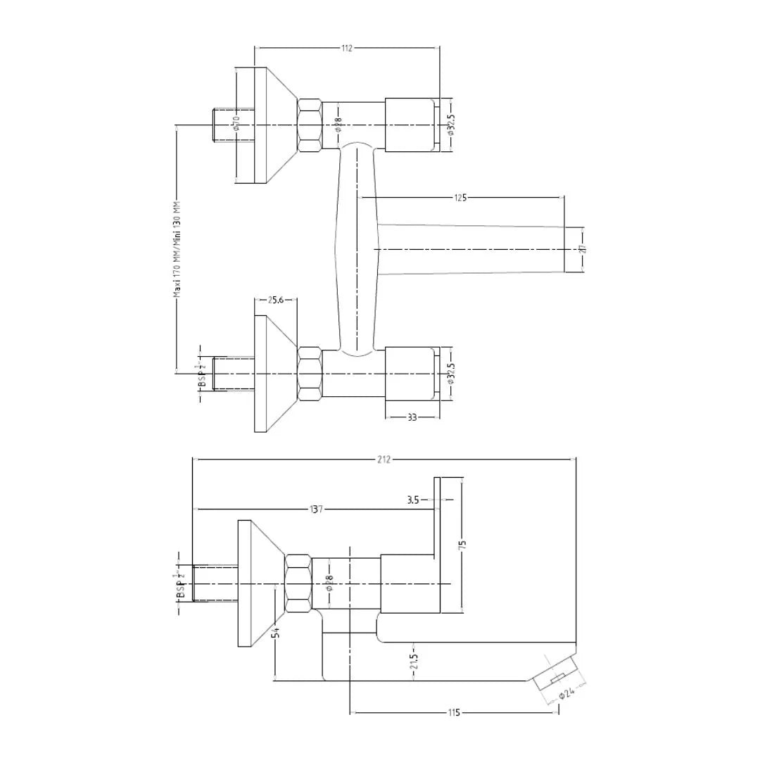 Hindware 1 Way Wall Mixer Aspiro F570016 - Chrome Finish