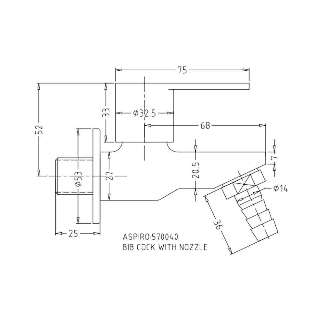 Hindware WC Area Bib Tap Aspiro F570040 - Chrome