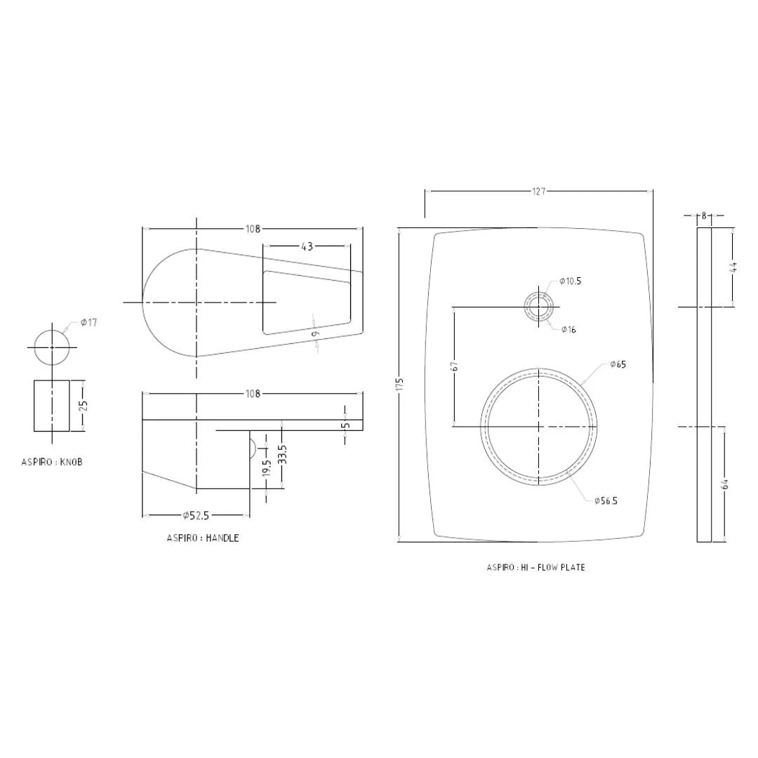 Hindware 2 Way Diverter Aspiro F570048 - Chrome Finish