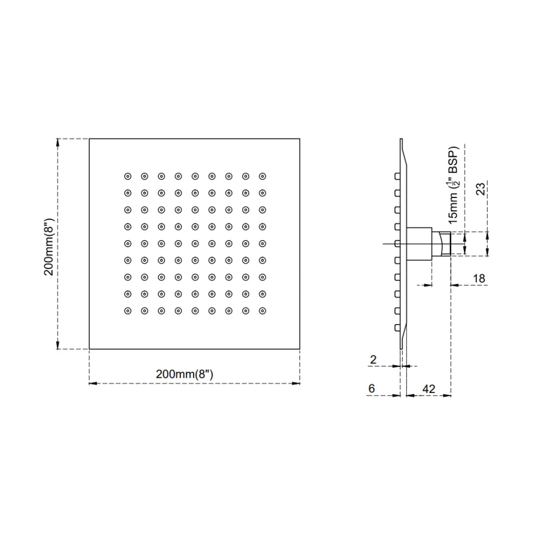 Cera Single Flow Overhead Shower F7010102SS - Chrome