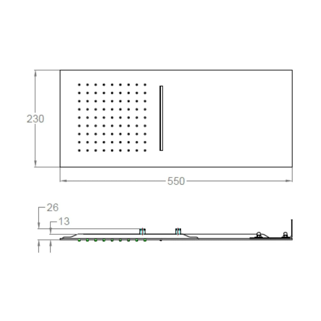 Cera Multi Flow Overhead Shower F7010107SS - Chrome
