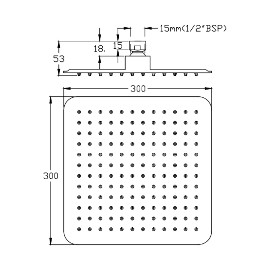 Cera Single Flow Overhead Shower F7010109SS - Chrome