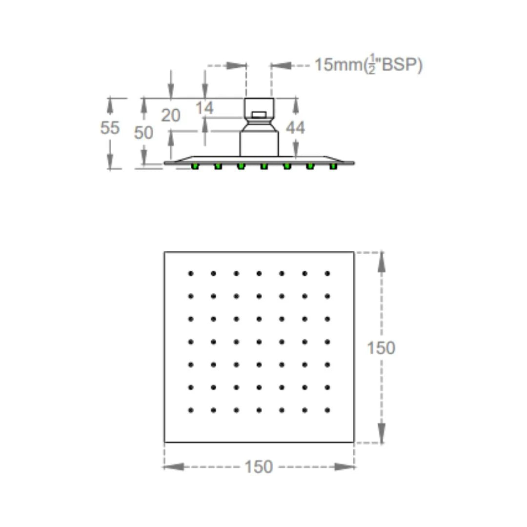 Cera Single Flow Overhead Shower F7010111SS - Chrome