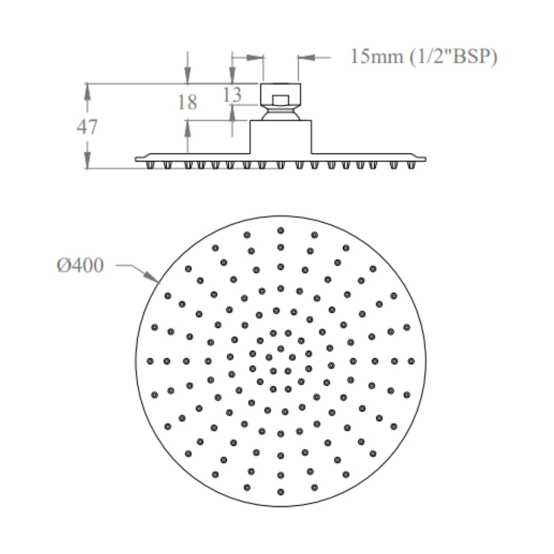 Cera Single Flow Overhead Shower F7010208SS - Chrome