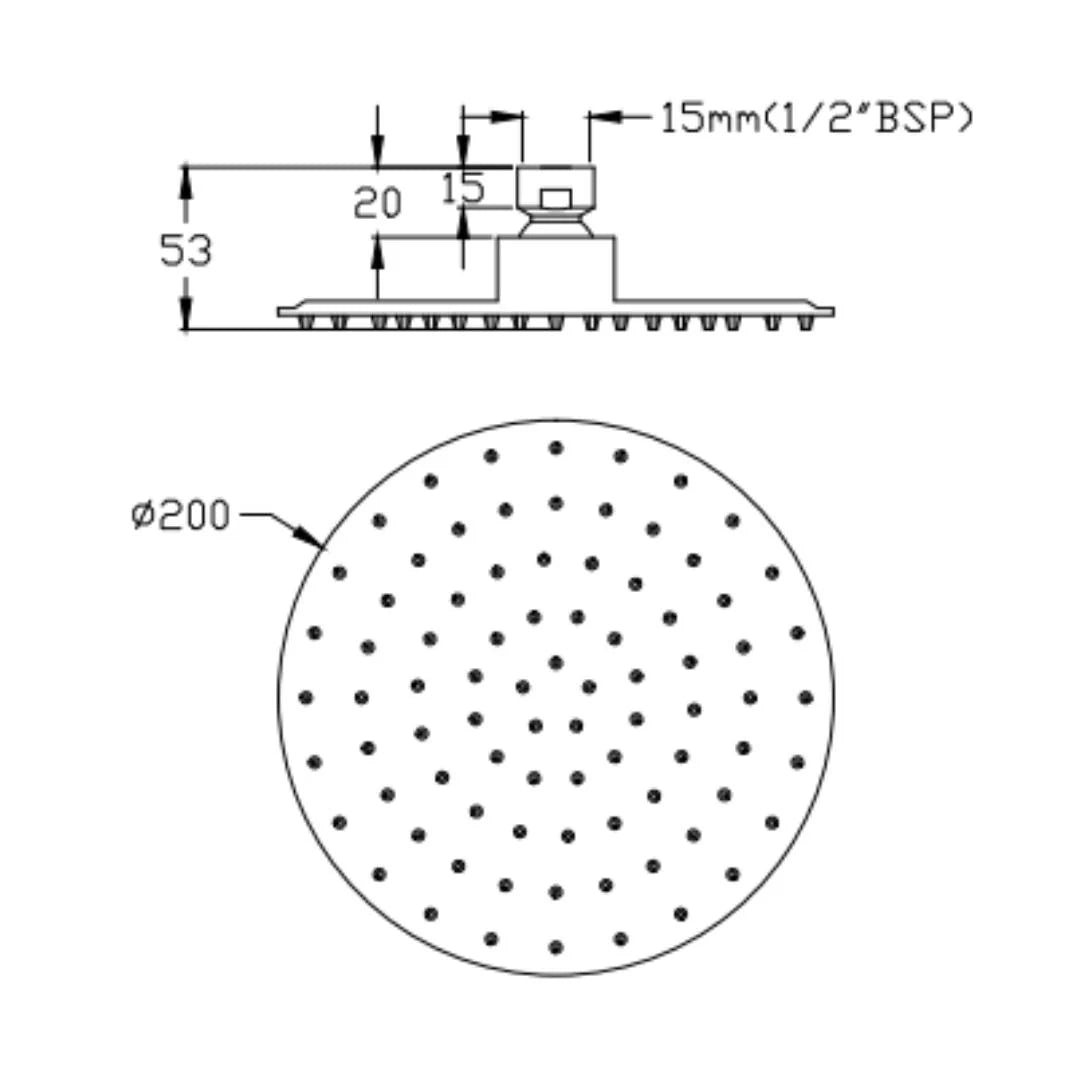 Cera Single Flow Overhead Shower F7010210SS - Chrome
