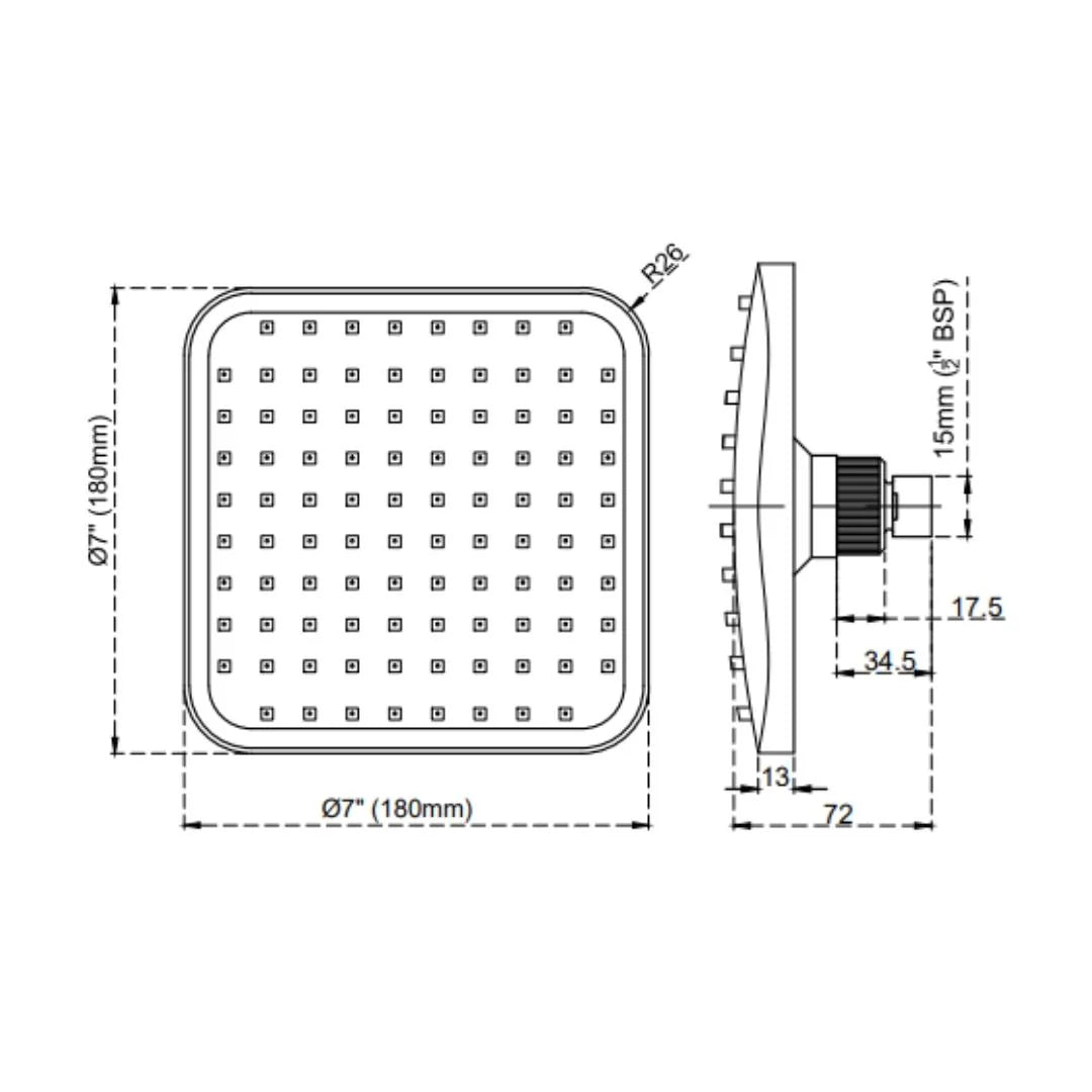 Cera Single Flow Overhead Shower F7010501AB - Chrome